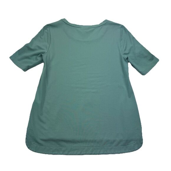 Chico's Blue Short Sleeve Shirt Top Size 0 Small Buttons - Picture 3 of 8